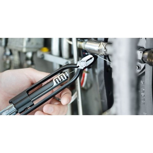 Wire twisting plier L.230 mm head gunmetal finish, polished handles gunmetal finish